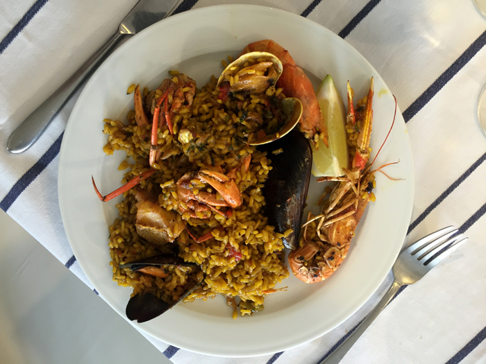 seafood paella at Port Balansat Ibiza